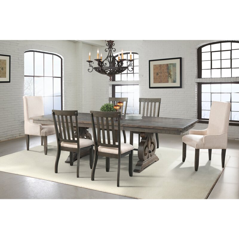 Canora Grey Kalysia 42'' Solid Wood Trestle Dining Table & Reviews | Wayfair